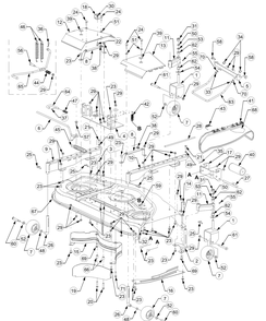 48 Inch Deck Assembly Diagram and Parts List for 2518-48 13A208M100-13A288M100 Cub Cadet Lawn Tractor